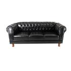 Sofá Chesterfield Duque 3 lugares 1,80 - Corano Preto / sala de estar, recepção, barbearia - Novo Encanto