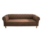 Sofá Chesterfield Duque 3 lugares 1,80 - Suede Marrom / sala de estar, recepção, barbearia - Novo Encanto