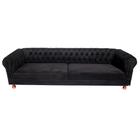 Sofá Chesterfield Duque 3 lugares 1,80 - Suede Preto / sala de estar, recepção, barbearia - Novo Encanto