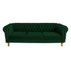 Sofá Chesterfield Duque 3 lugares 1,80 - Suede Verde Musgo / sala de estar, recepção, barbearia - Novo Encanto