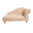 Sofá Chesterfield Elisabeth Divã 1,60m- Veludo Nude / decoração, sala, consultório, psicólogo - Novo Encanto