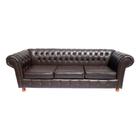 Sofa Chesterfield Luiz XV Marrom Cafe 1.80 Sala Recepcao Barbearia - NOVO ENCANTO