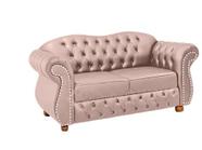 Sofá Chesterfield Merlo 2 lugares 2,00 Suede Rosa Claro/ decoração, recepção, sala tv estar