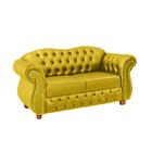 Sofá Chesterfield Merlo 2 Lugares 2,30 - Veludo Amarelo / Decoração, recepção, sala tv estar