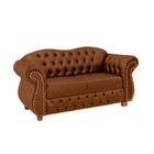 Sofá Chesterfield Merlo 2 Lugares 2,30 - Veludo Terra Cota / Decoração, recepção, sala tv estar - Novo Encanto