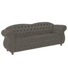 Sofá Chesterfield Merlo 3 lugares 1,80 - Suede Cinza Camurça / Decoração, recepção, Barbearia, sala tv estar - Novo Encanto