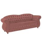 Sofá Chesterfield Merlo 3 lugares 1,80 - Suede Rosa / Decoração, recepção, Barbearia, sala tv estar - Novo Encanto