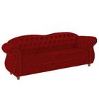 Sofá Chesterfield Merlo 3 lugares 1,80 - Suede Vermelho / Decoração, recepção, Barbearia, sala tv estar - Novo Encanto