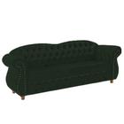 Sofá Chesterfield Merlo 3 lugares 1,80 - Veludo Verde Musgo / Decoração, recepção, Barbearia, sala tv estar - Novo Encanto