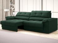 Sofá com Carregador USB Retrátil Reclinável Mimo 2,00m Velosuede Verde - NETSOFAS
