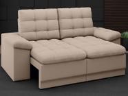 Sofá Confort 1,80m Assento Retrátil e Reclinável Velosuede Capuccino - NETSOFAS