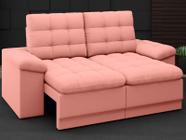 Sofá Confort 1,80m Assento Retrátil e Reclinável Velosuede Rose - NETSOFAS