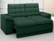 Sofá Confort 1,80m Assento Retrátil e Reclinável Velosuede Verde - NETSOFAS