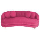 Sofá Curvo 2 Lugares Orgânico Sala Recepção Escritório Decorativo Luxo Panamá 160cm Suede Pink - Amarena Móveis