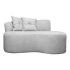 Sofá Curvo Orgânico Plaza 2 Pessoas 180cm Bouclê Cinza SOFA STORE