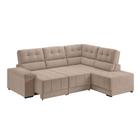 Sofá de Canto 3 Lugares Retrátil e Reclinável Firenze Suede Capuccino - Besthouse