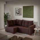 Sofá de Canto 4 Lugares Itamaracá Suede Marrom - Mobly