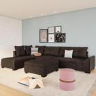 Sofá de Canto 5 Lugares com Chaise Esquerdo Blumenau Suede Café - Mobly