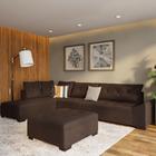 Sofá de Canto 5 Lugares com Chaise Esquerdo Urupema Suede Café - Mobly