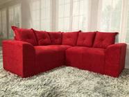 Sofá de Canto Belo 5 Lugares Suede Vermelho 608