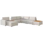 Sofá de Canto Modulado 291cm - 312cm 6 Lugares France Bouclé Suave Off White - Sallar Home