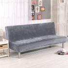 Sofá de futon Sokamore Thick Plush Stretch sem braços prateado