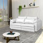 Sofá Decorativo Piece Bipartido Retrátil Sala de Estar 175cm Couro Branco G58 - Gran Belo