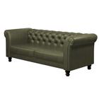 Sofá Decorativo Sala de Estar Chesterfield 2 Lugares 180cm Couro Fendi - Mozzelar