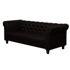 Sofá Decorativo Sala de Estar Chesterfield 4 Lugares 240cm Couro Marrom - Mozzelar