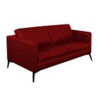 Sofá Decorativo Sala de Estar Europa 2 Lugares 180cm Couro Vermelho - Mozzelar