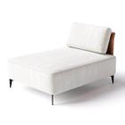 Sofá Dream Chaise 1,00m em Boucle Alaska Natural e material sintético Durango Terracota - Home Mobily