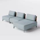 Sofá Dream Chaise 3,00m em Boucle Alaska Verde Água e material sintético Durango Terracota - Home Mobily