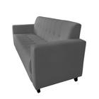 Sofa Elegance 3 Lugares material sintético Grafite - Lares Decor