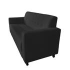 Sofa Elegance 3 Lugares material sintético Preto - Lares Decor