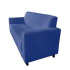 Sofa Elegance 3 Lugares Suede Azul Marinho - Lares Decor