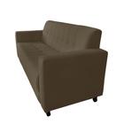 Sofa Elegance 3 Lugares Suede Marrom - Lares Decor