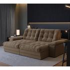 Sofá Houston Retrátil e Reclinável 3 Lugares Suede Bege 210cm - CIALAR