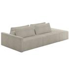 Sofá Ilha Modular com Puff para Sala Living 252cm Georgia K04 Bouclê Bege - Mpozenato