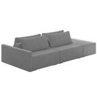 Sofá Ilha Modular com Puff para Sala Living 252cm Georgia K04 Veludo Cinza - Mpozenato