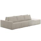 Sofá Ilha Modular com Puff para Sala Living 342cm Georgia K04 Bouclê Bege - Mpozenato