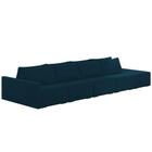 Sofá Ilha Modular Com Puff Para Sala Living 392cm Georgia K04 Veludo Azul - Mpozenato