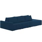 Sofá Ilha Modular Para Sala 312cm com Puff Dublin K01 Veludo Azul Marinho - Lyam Decor