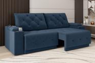 Sofá Jaguar 2,50m Retrátil/Reclinável Bipartido Suede Azul - XFlex Sofas