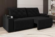 Sofá Jaguar 2,50m Retrátil/Reclinável Bipartido Suede Preto - XFlex Sofas