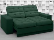 Sofá Jobim 1,70m Assento Retrátil e Reclinável Velosuede Verde - NETSOFAS