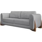 Sofa Jolie 3 Lugares 200cm Pes Boomerang Linho 213 Cinza Ezz - Milani Store