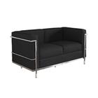 Sofa Le Corbusier de 2 Lugares Inox - Preto - CASA BENNE