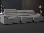 Sofá Lincoln Assento Retrátil e Reclinável Velosuede Grafite - NETSOFAS