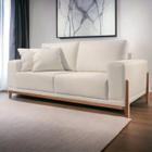 Sofá Living 2 Lugares Linho 190cm Almofada Removíveis Bellagio Off White - POLTJA MÓVEIS