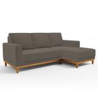 Sofá Living 200cm 3 Lugares Com Chaise Esquerdo Kayrós D05 Bouclê Cappucino - Mpozenato